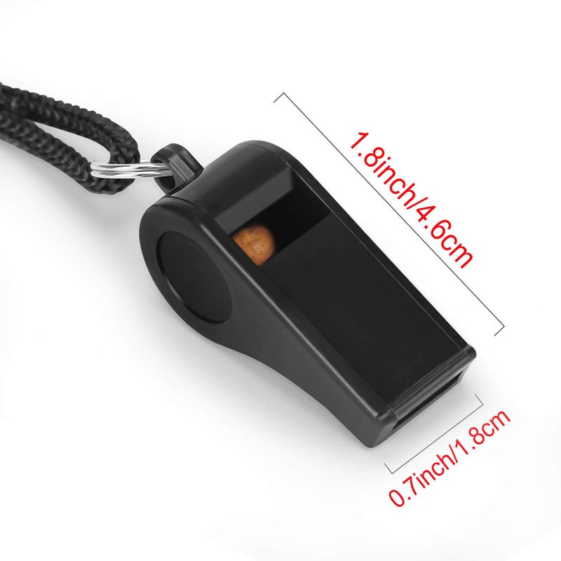 Fya Whistle, Plastic Whistle with Lanyard, Loud Clear Black Whistles Bulk Great for Coaches, Referees, and Officials - Image 4